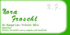 nora froschl business card